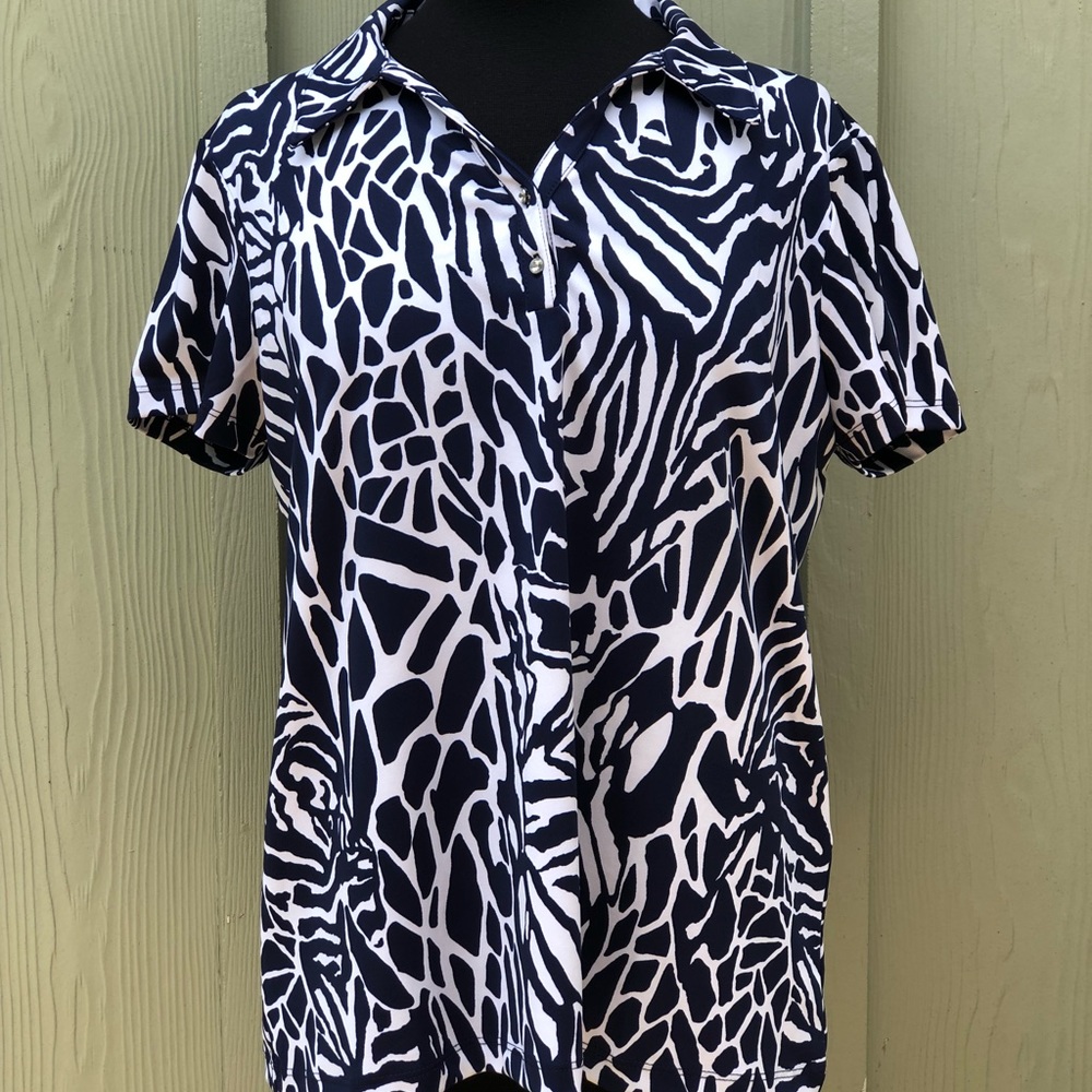 Navy Blue & White Chico’s Top
